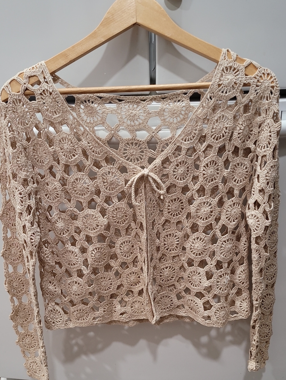Boho Hand Crochet Cotton Top L